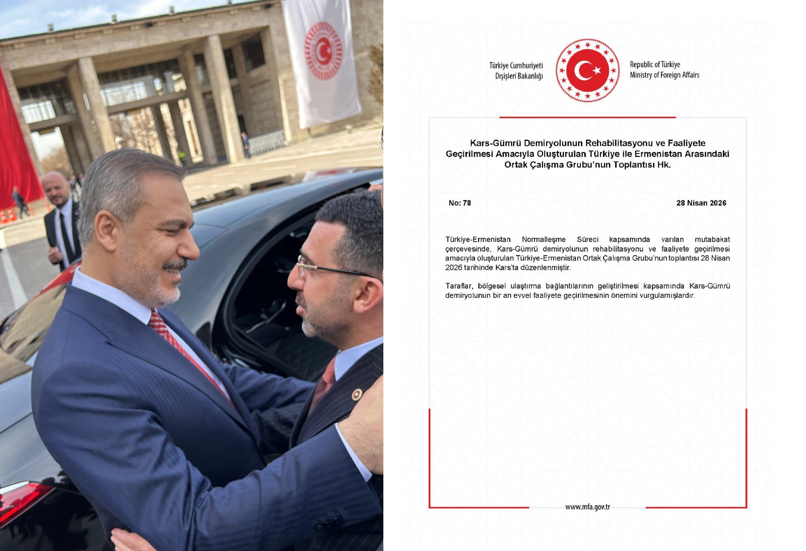 Milletvekili Çalkın’dan Doğukapı ve Kars-Gümrü Demiryolu Açıklaması