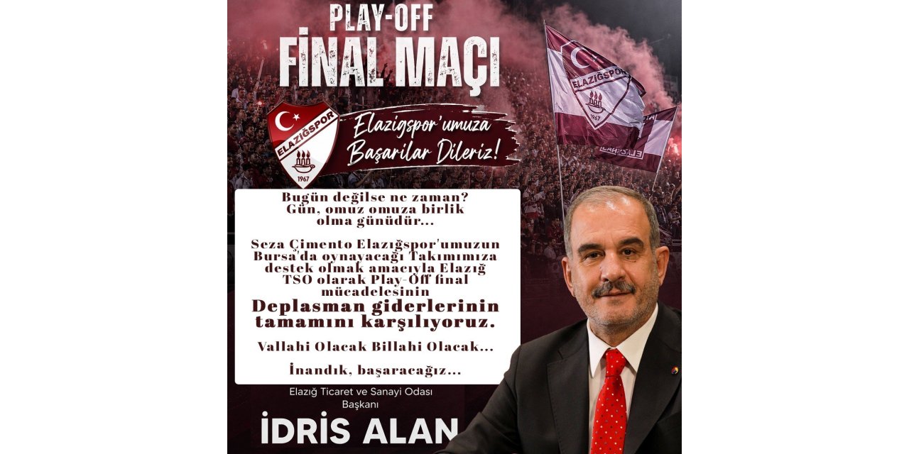 Başkan Alan, Elazığspor’un deplasman giderlerini karşıladı