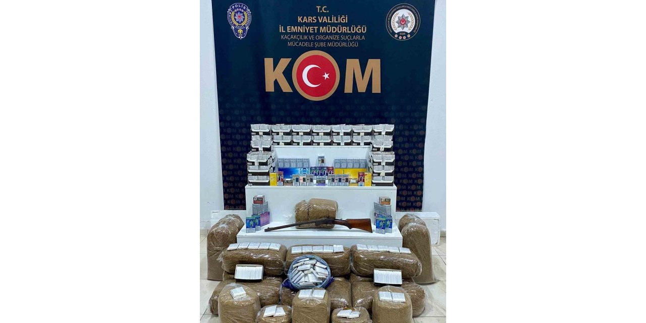 Kars’ta binlerce makaron ve kaçak sigara ele geçirildi