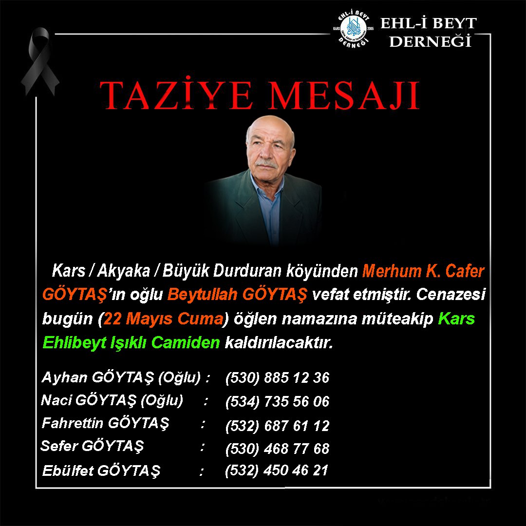 Beytullah GÖYTAŞ vefat et