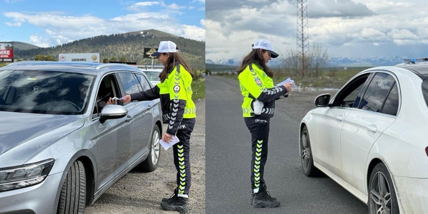 Kars polisinden 'Emniyet Kemeri' ve 'Hız' denetimi: Yolcular da bilgilendirildi