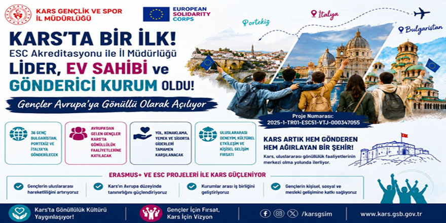 Kars’ta Bir İlk: ESC Akreditasyonu ile İl Müdürlüğü Lider, Ev Sahibi ve Gönderici Kurum Oldu