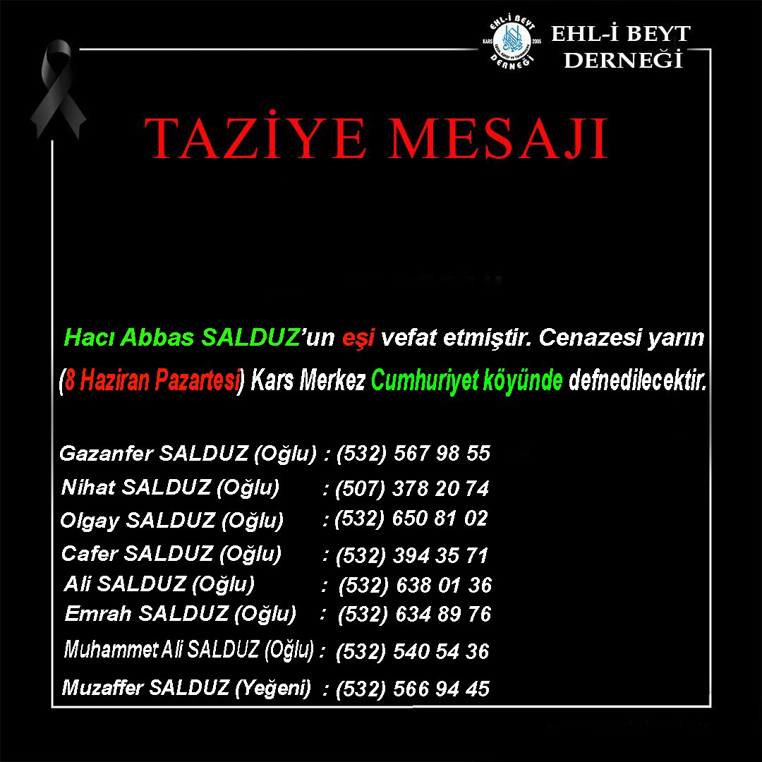 Abbas Salduz'un eşi vefat etti