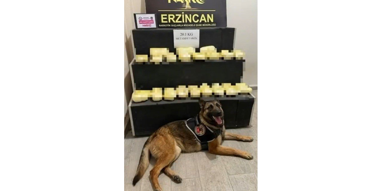 Erzincan’da 20,1 kilogram metamfetamin ele geçirildi
