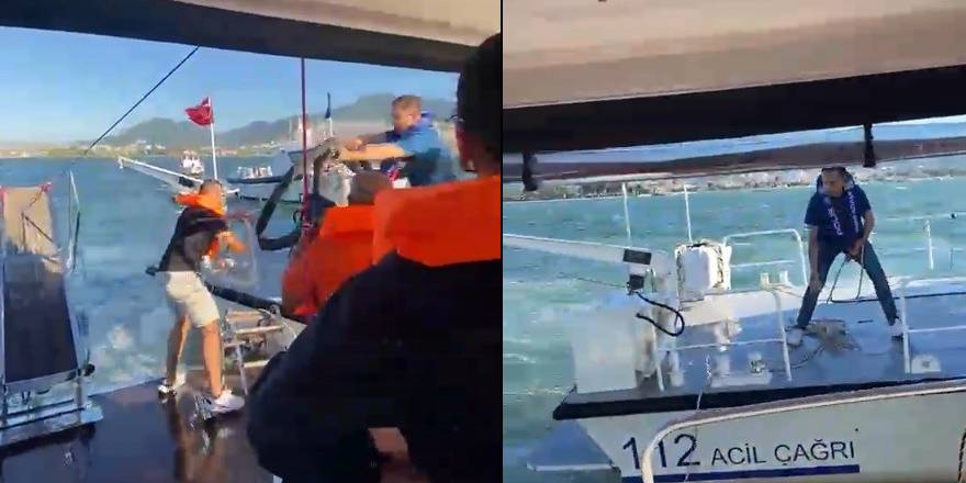 İzmir'de denizde korku dolu anlar: Su alan teknedeki 6 yolcu kurtarıldı