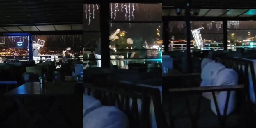 Birbirini tanımayan şahısların bıçaklı ve koltuklu kavgası kameraya yansıdı