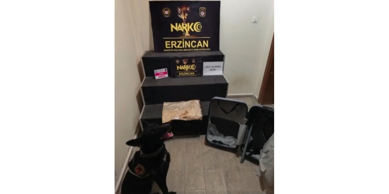 Erzincan’da 1 kilo 725 gram eroin ele geçirildi, 1 şüpheli tutuklandı