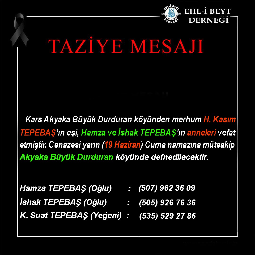 Tepebaş ailesinin acı günü