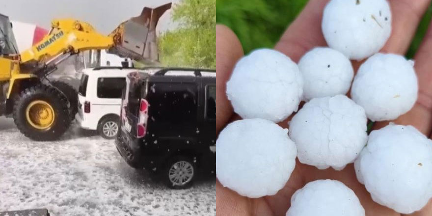 Kars'ta fındık büyüklüğünde dolu yağdı: Akyaka ve Arpaçay beyaza büründü