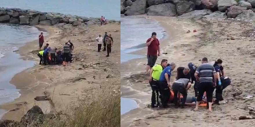 Trabzon'da baba ile oğlu boğulmaktan son anda kurtarıldı