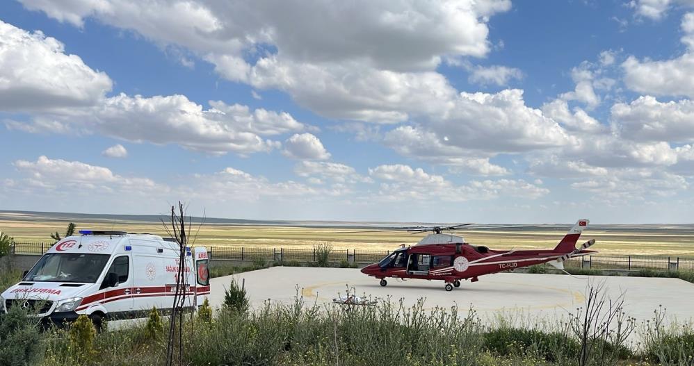 Kalp krizi geçiren hasta ambulans helikopter ile Konya'ya sevk edildi