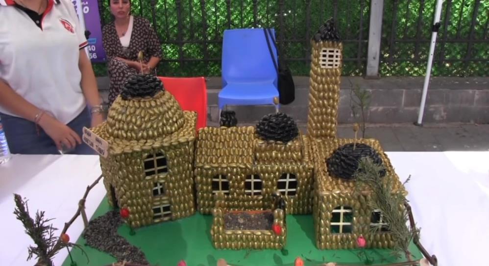 Siirt fıstığı kabukları sanatla yeniden hayat buldu