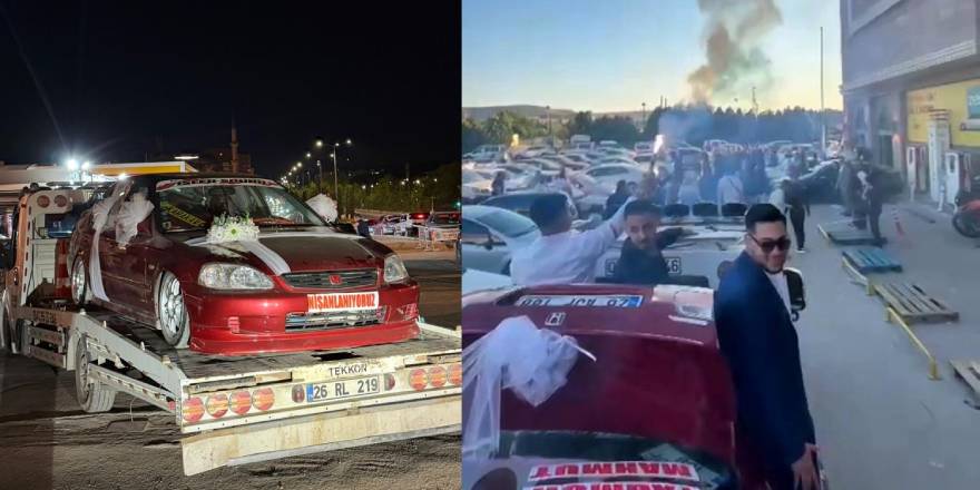 Nişan Arabasını Çekiciyle Taşıdılar! Görenler Dönüp Bir Daha Baktı