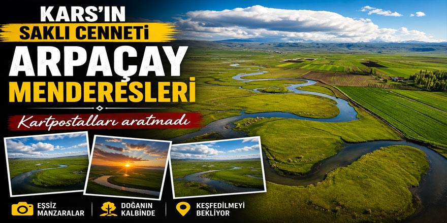 Kars'ın saklı cenneti Arpaçay Menderesleri kartpostalları aratmadı