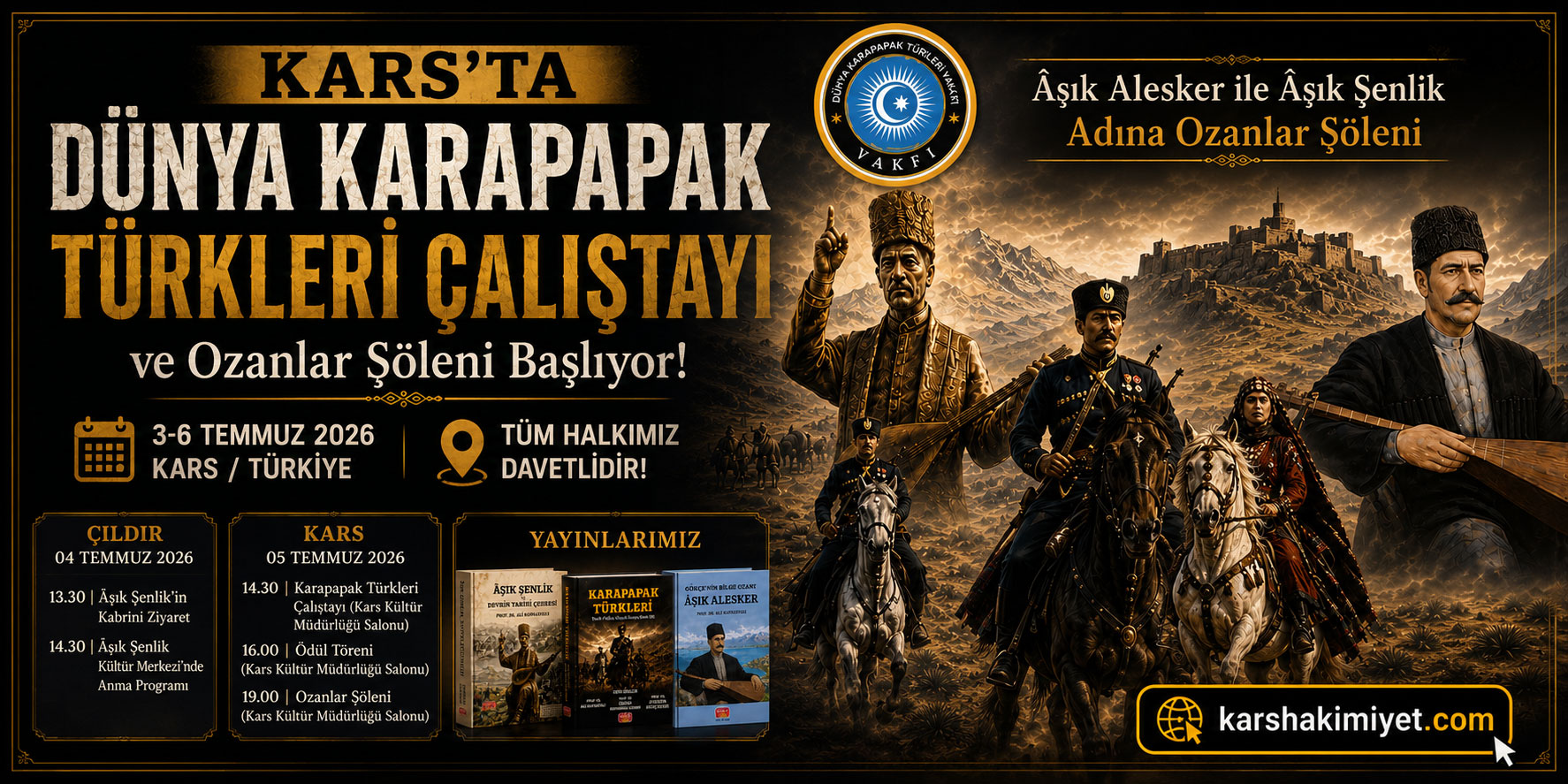 Kars'ta Dünya Karapapak Türkleri Çalıştayı ve Ozanlar Şöleni Başlıyor