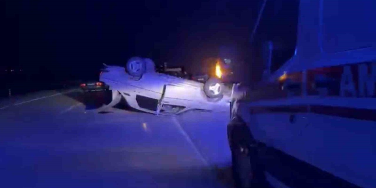 Elazığ’da otomobil takla attı: 1 yaralı