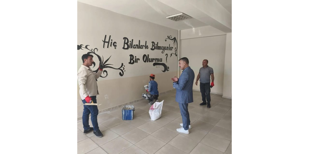 Patnos’ta tatille birlikte okullarda tadilat çalışması başladı
