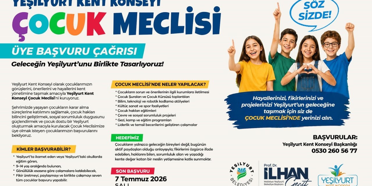 Yeşilyurt Kent Konseyi’nde çocuk meclisi kuruluyor