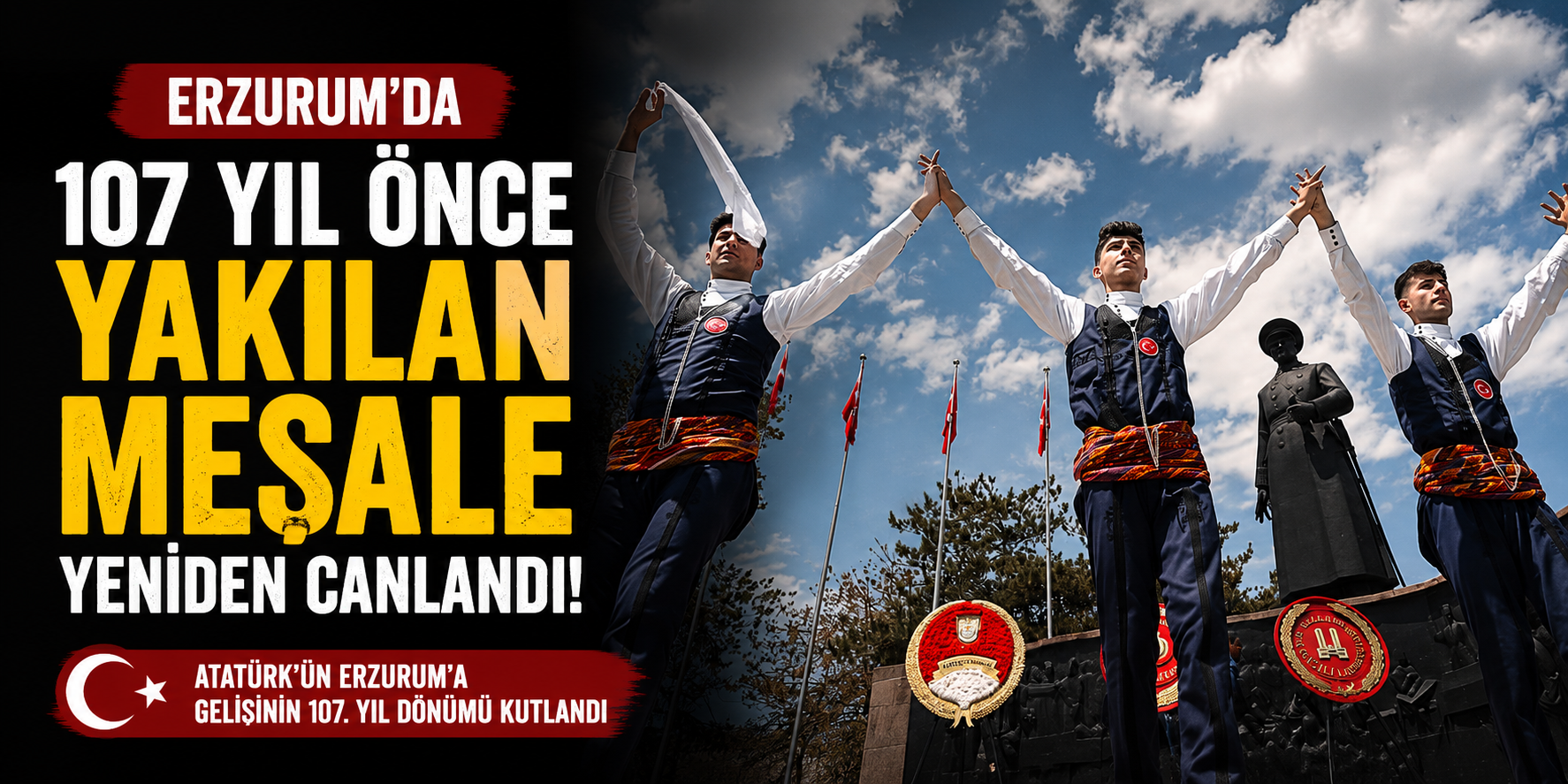 Erzurum'da 107 Yıl Önce Yakılan Meşale Yeniden Canlandı