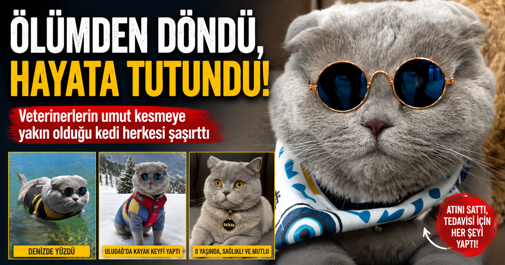 Ölümden Döndü, Hayata Tutundu: Veterinerlerin Umut Kesmeye Yakın Olduğu Kedi Herkesi Şaşırttı