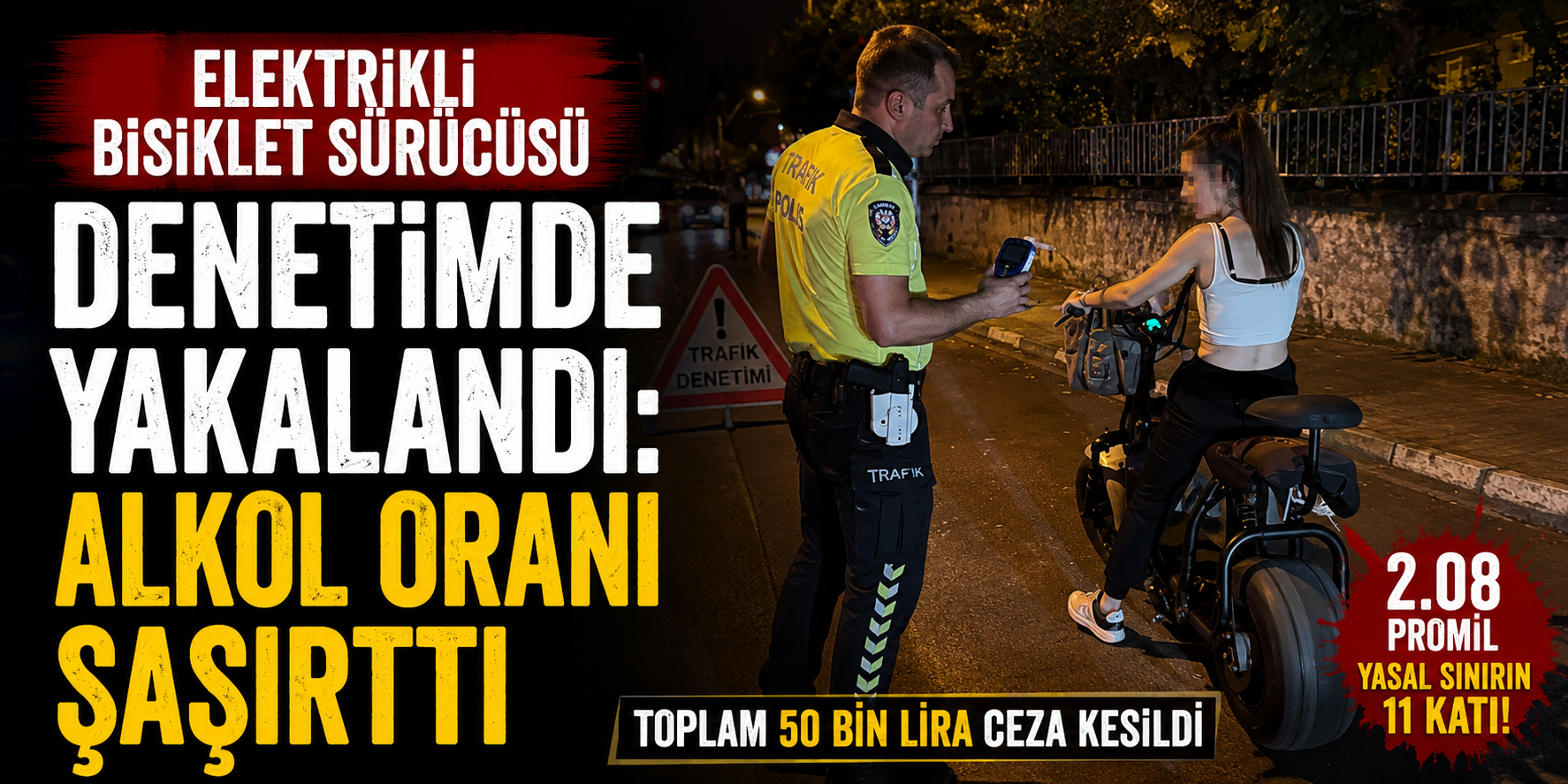 Elektrikli Bisiklet Sürücüsü Denetimde Yakalandı: Alkol Oranı Şaşırttı