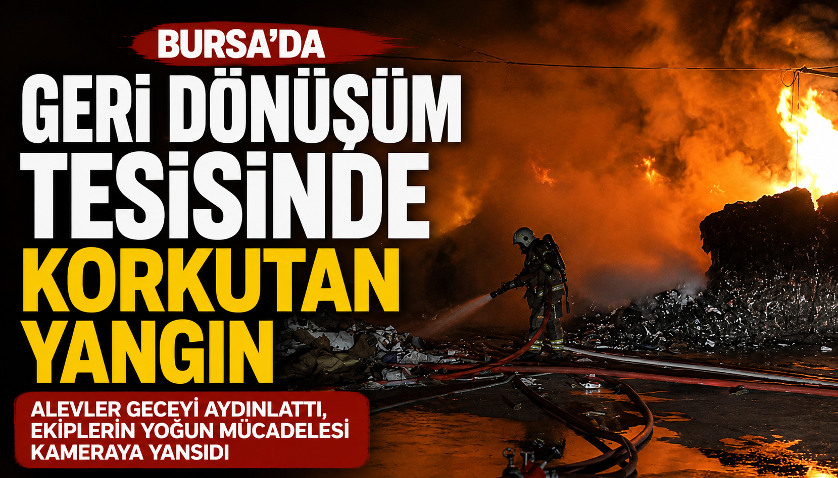 Bursa'da Geri Dönüşüm Tesisinde Korkutan Yangın