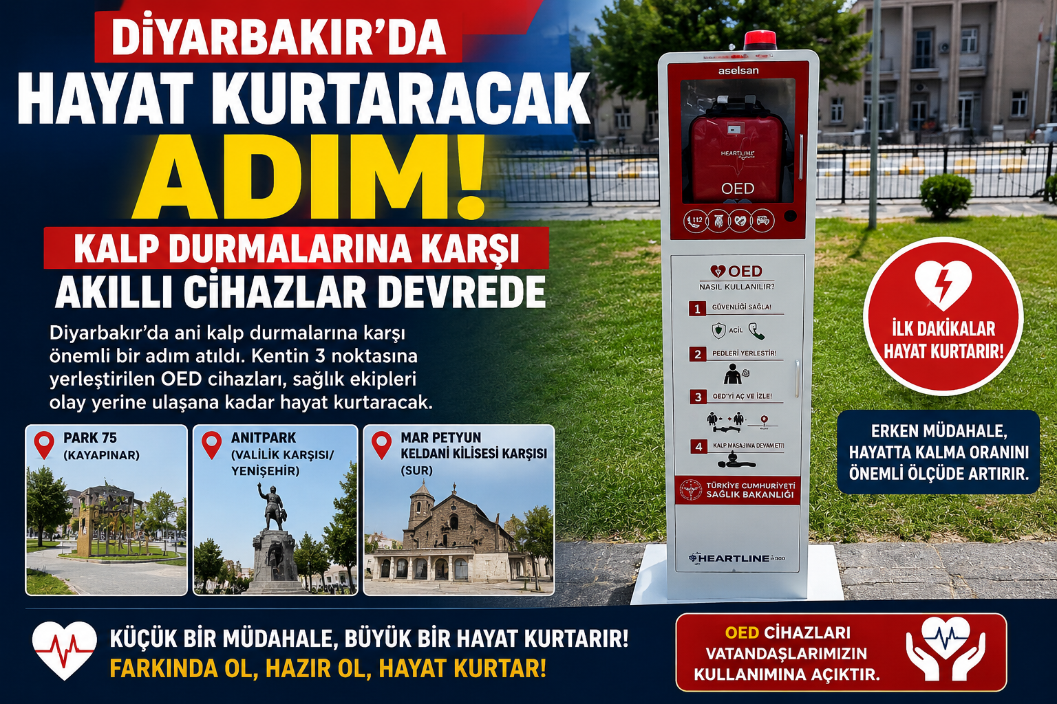 Diyarbakır'da Hayat Kurtaracak Adım: Kalp Durmalarına Karşı Akıllı Cihazlar Devrede