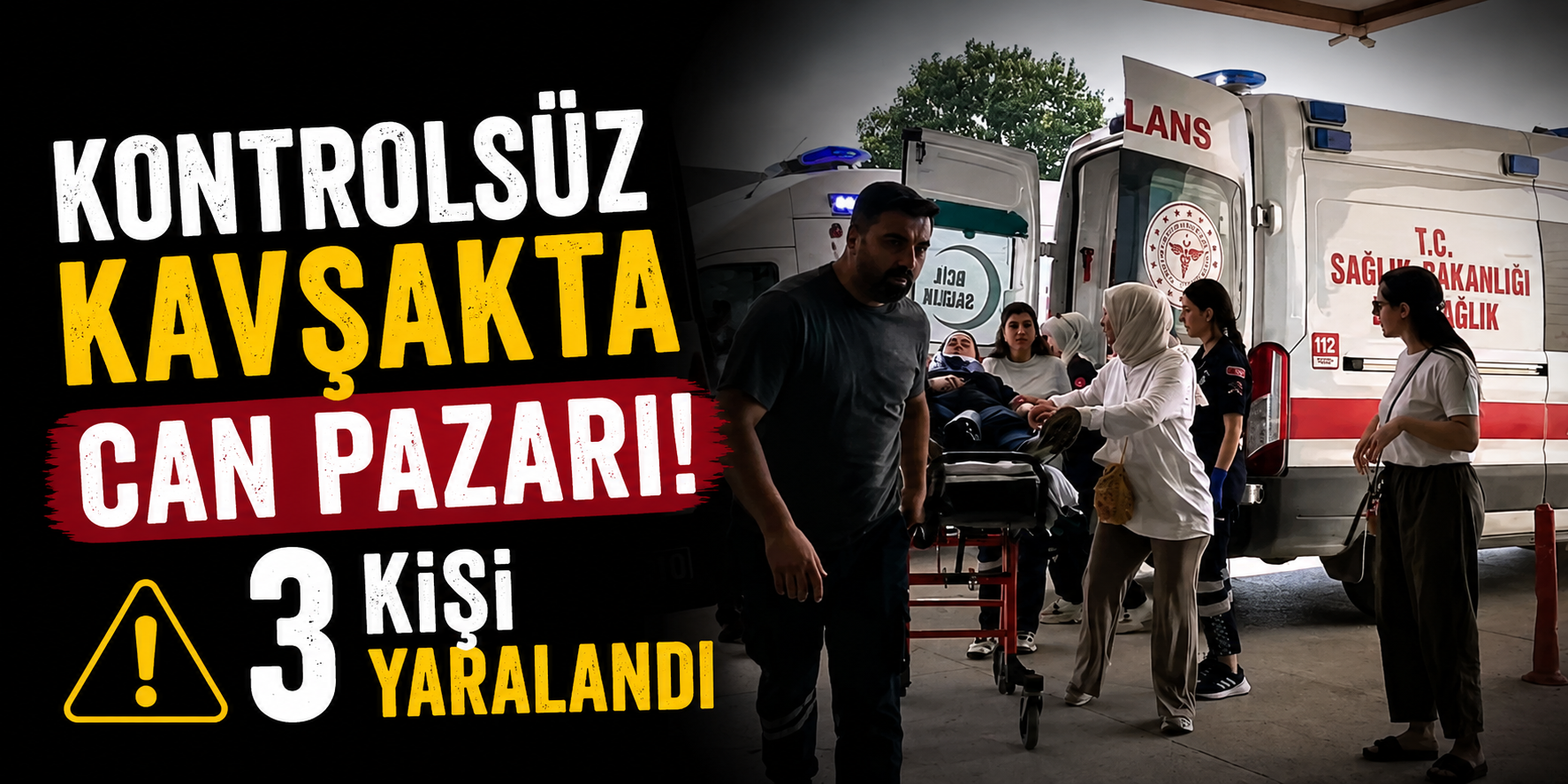 Kontrolsüz Kavşakta Can Pazarı: 3 Kişi Yaralandı