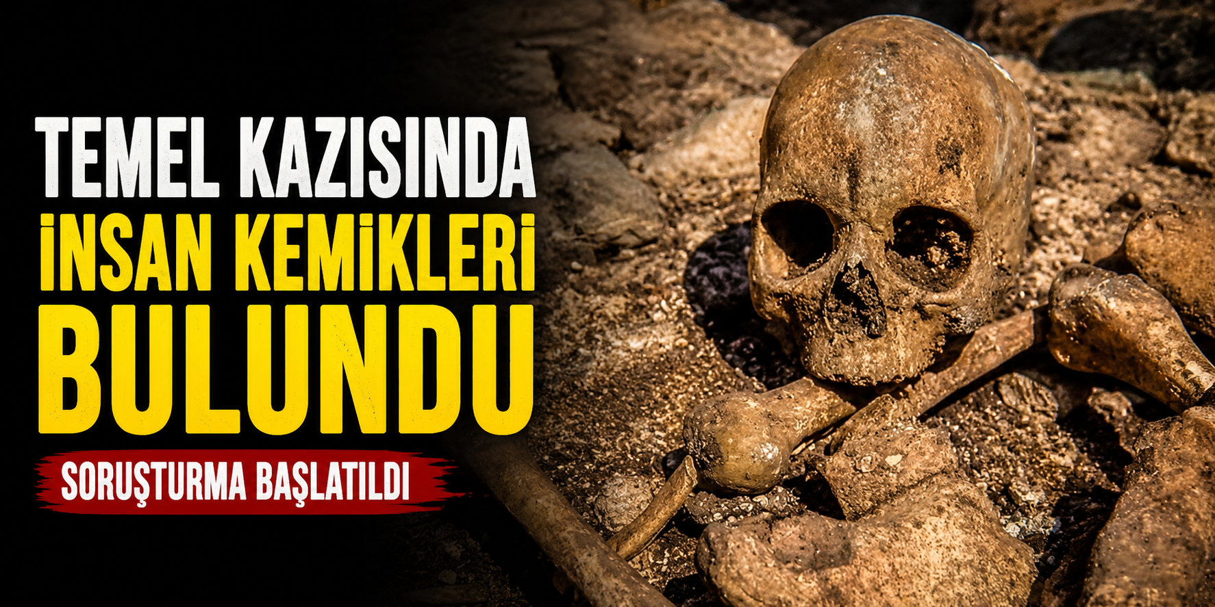 Temel Kazısında İnsan Kemikleri Bulundu