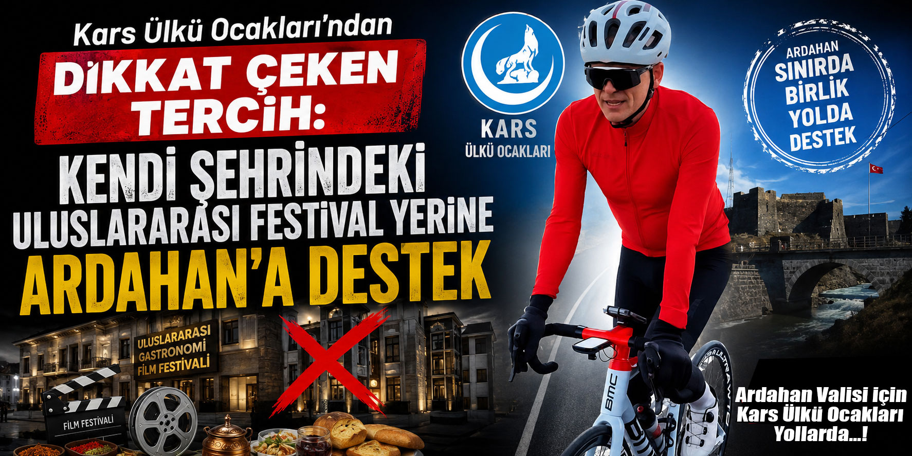 Kars Ülkü Ocakları’ndan Dikkat Çeken Tercih: Kendi Şehrindeki Uluslararası Festival Yerine Ardahan'a Destek