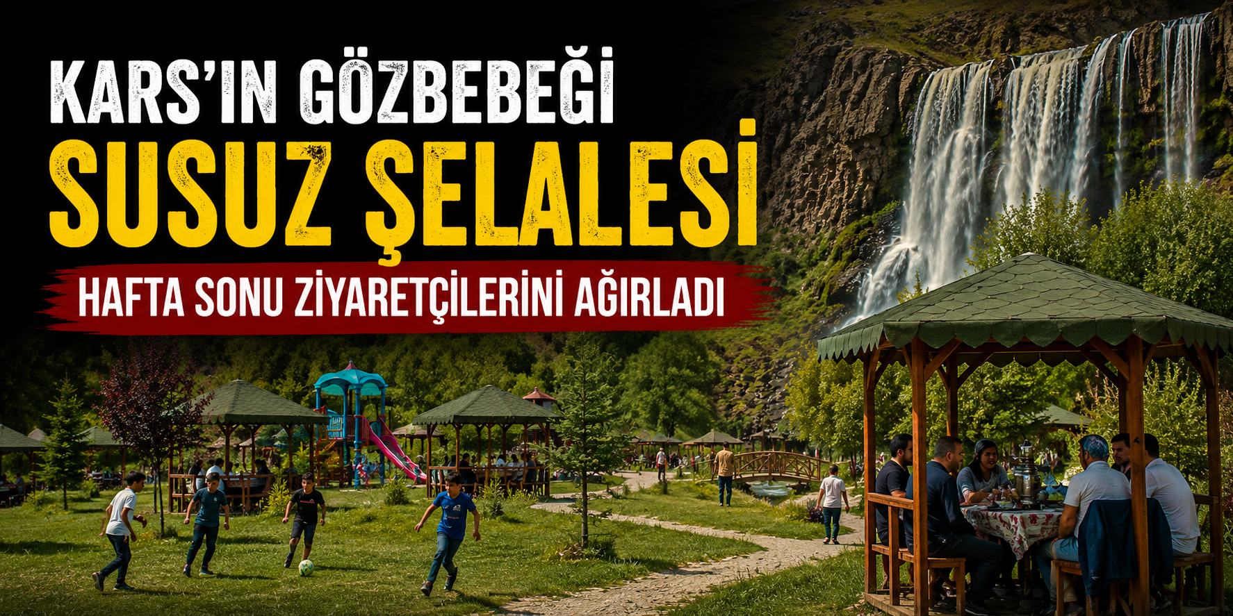 Kars'ın Gözbebeği Susuz Şelalesi, Hafta Sonu Ziyaretçilerini Ağırladı
