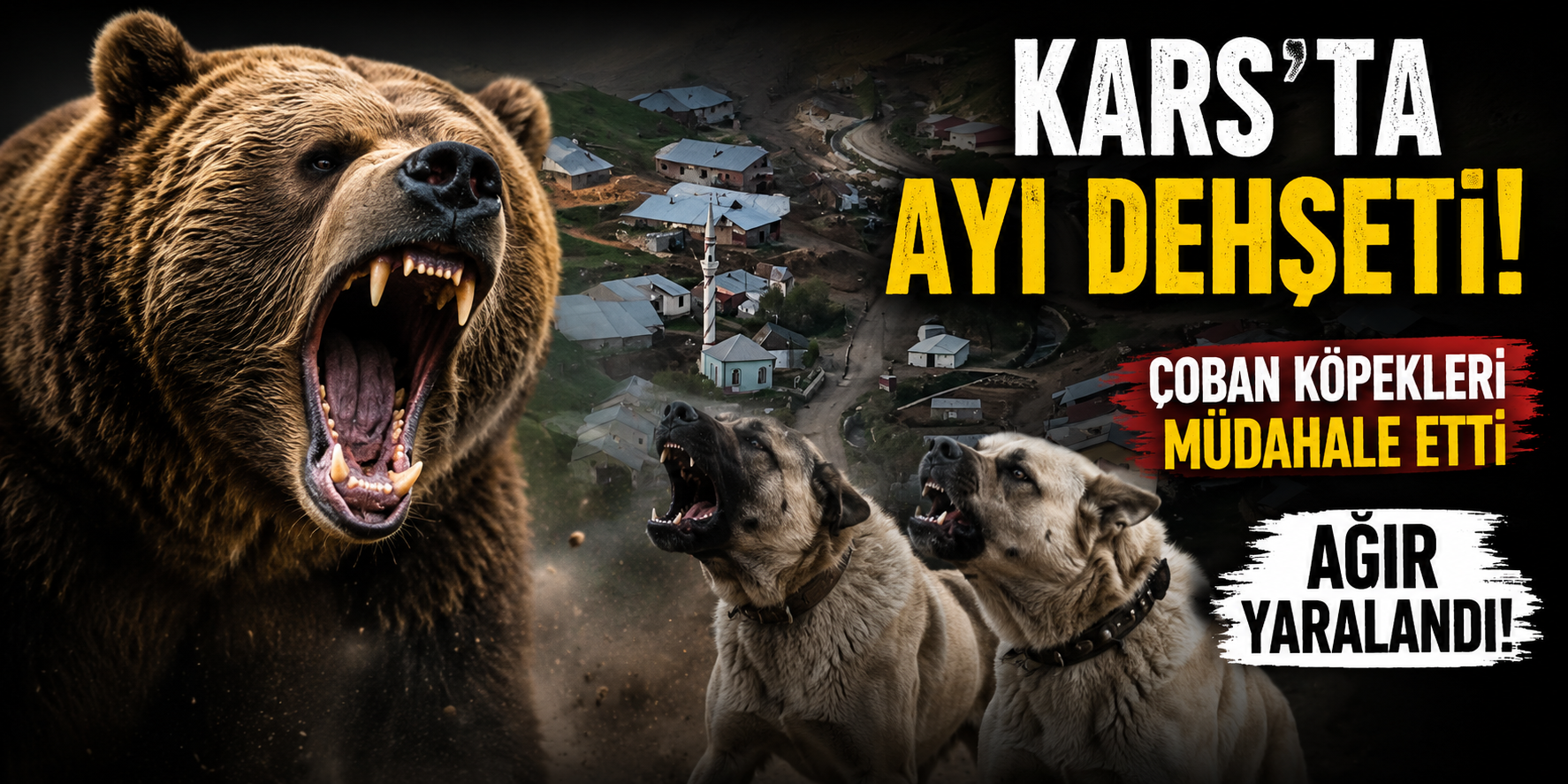 Kars'ta Ayı Dehşeti: Çoban Köpekleri Müdahale Etti, Ağır Yaralandı