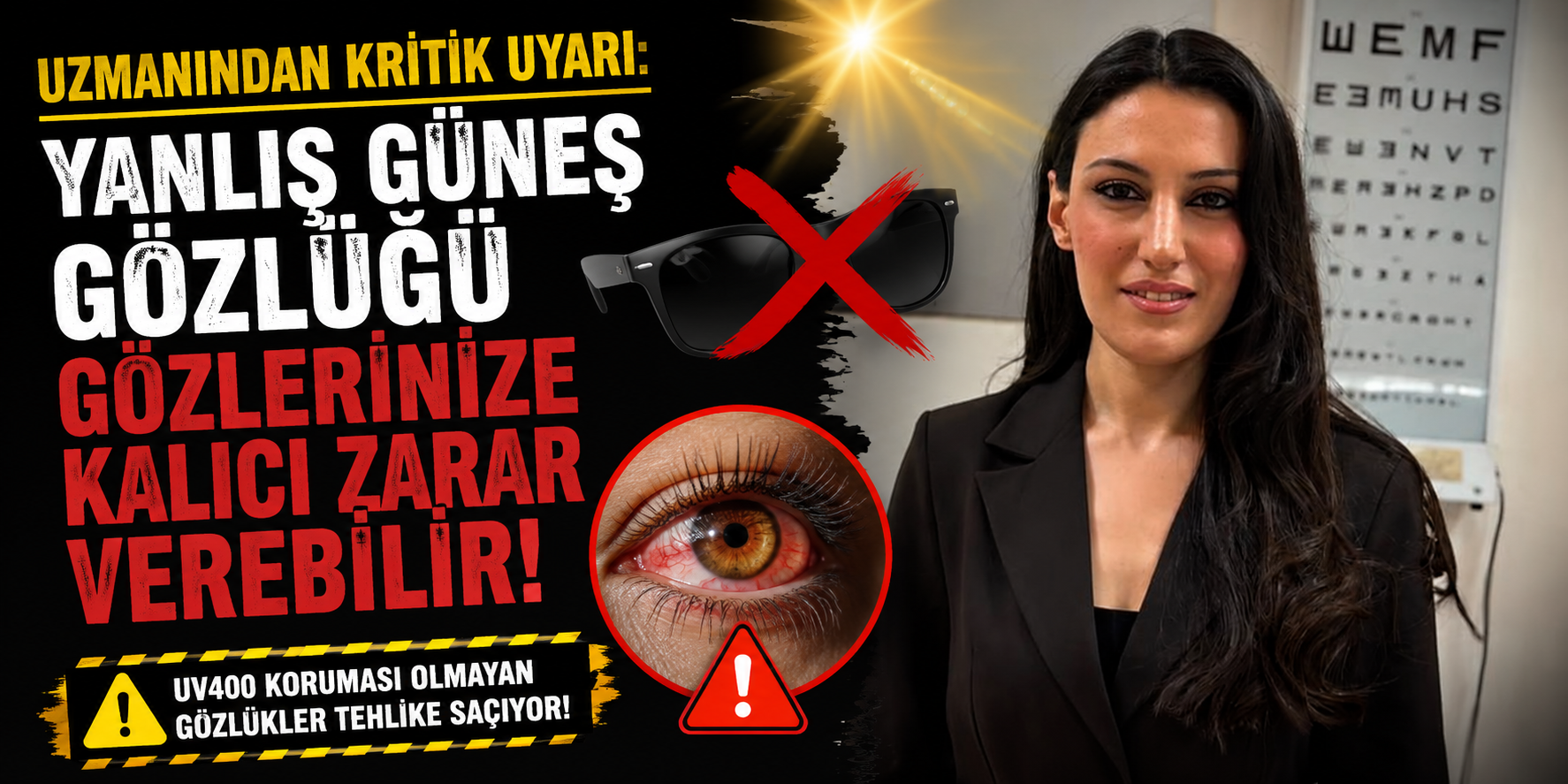 Uzmanından Kritik Uyarı: Yanlış Güneş Gözlüğü Gözlerinize Kalıcı Zarar Verebilir