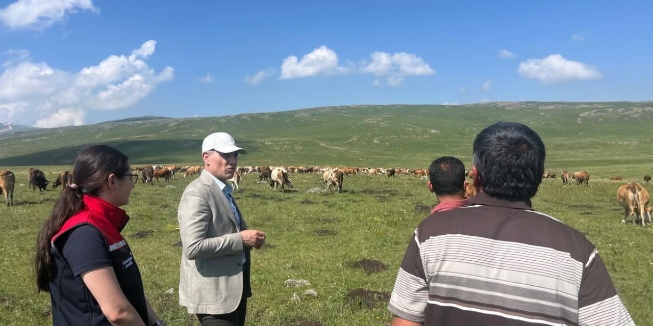 Tarım ve Orman Müdürü Enver Aydın, 2 bin 500 rakımlı Susuz Yaylası’nda üreticilerle buluştu