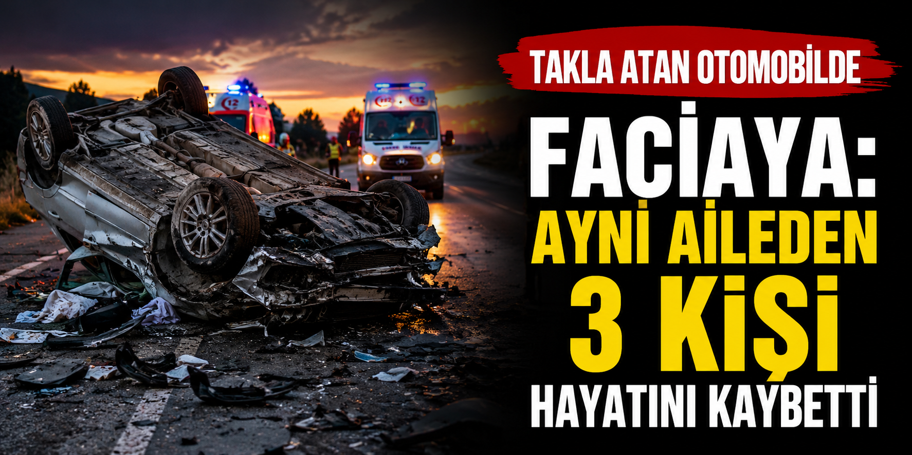 Takla Atan Otomobilde Faciaya: Aynı Aileden 3 Kişi Hayatını Kaybetti