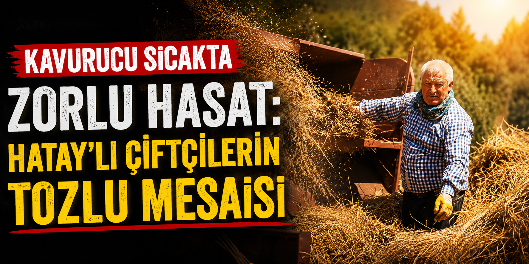 Kavurucu Sıcakta Zorlu Hasat: Hataylı Çiftçilerin Tozlu Mesaisi