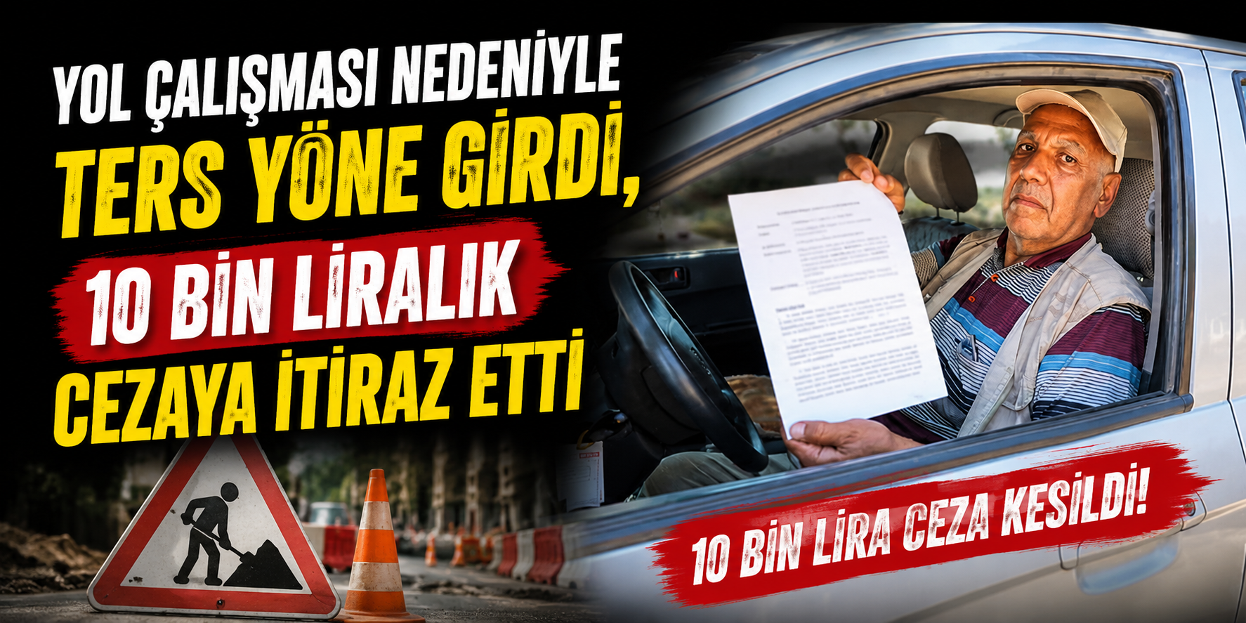 Yol Çalışması Nedeniyle Ters Yöne Girdi, 10 Bin Liralık Cezaya İtiraz Etti