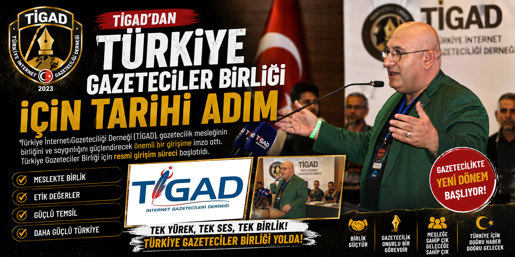 TİGAD’dan Türkiye Gazeteciler Birliği İçin Tarihi Adım
