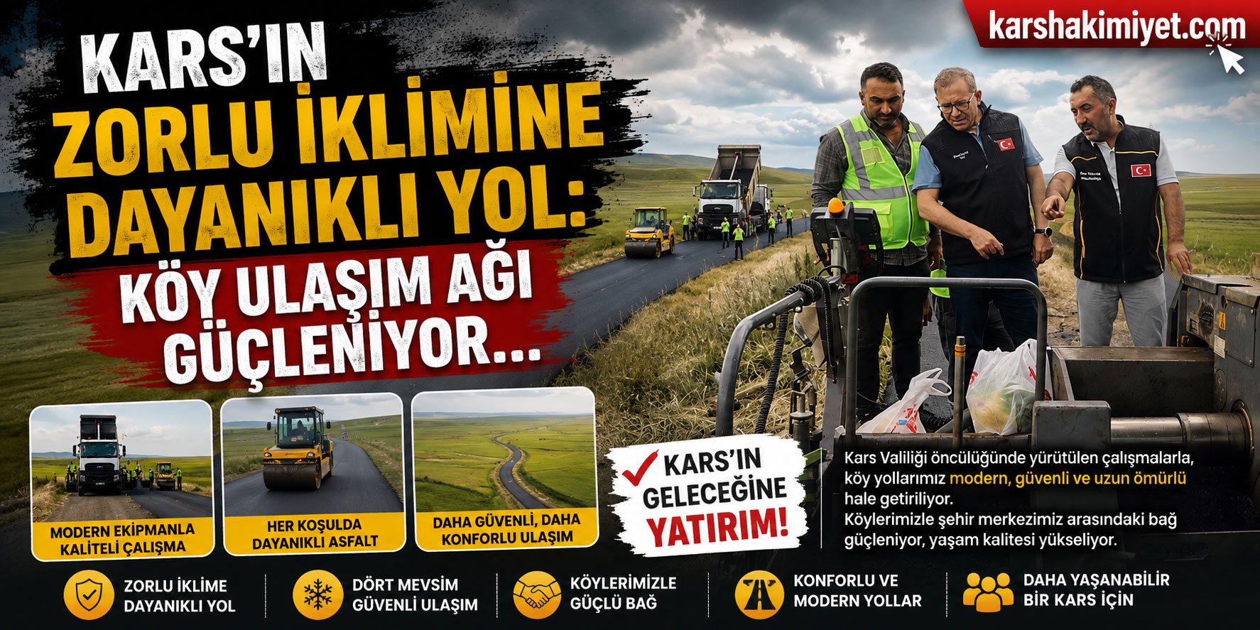 Kars’ın Zorlu İklimine Dayanıklı Yol: Köy Ulaşım Ağı Güçleniyor...