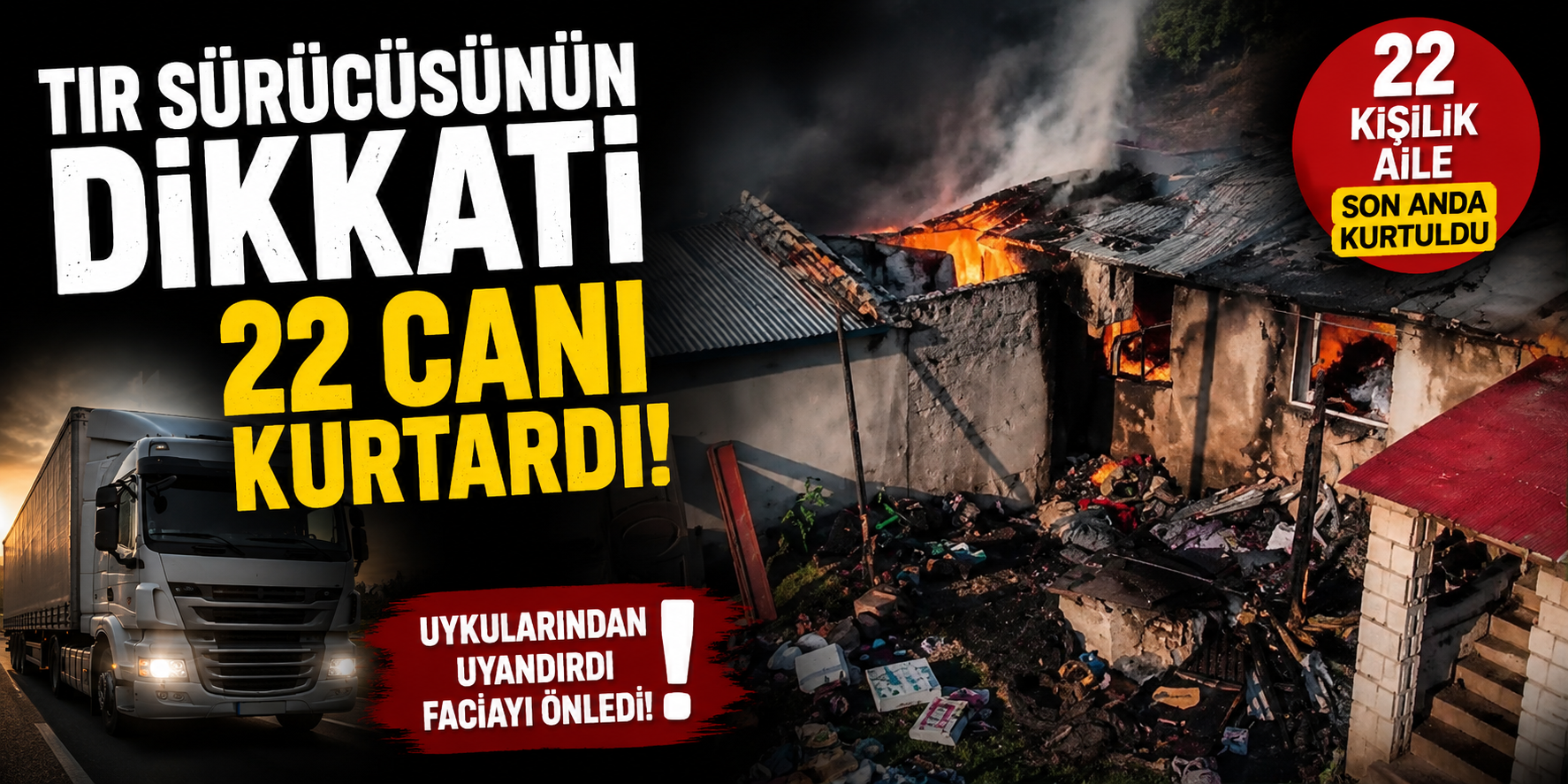 Tır Sürücüsünün Dikkati 22 Canı Kurtardı