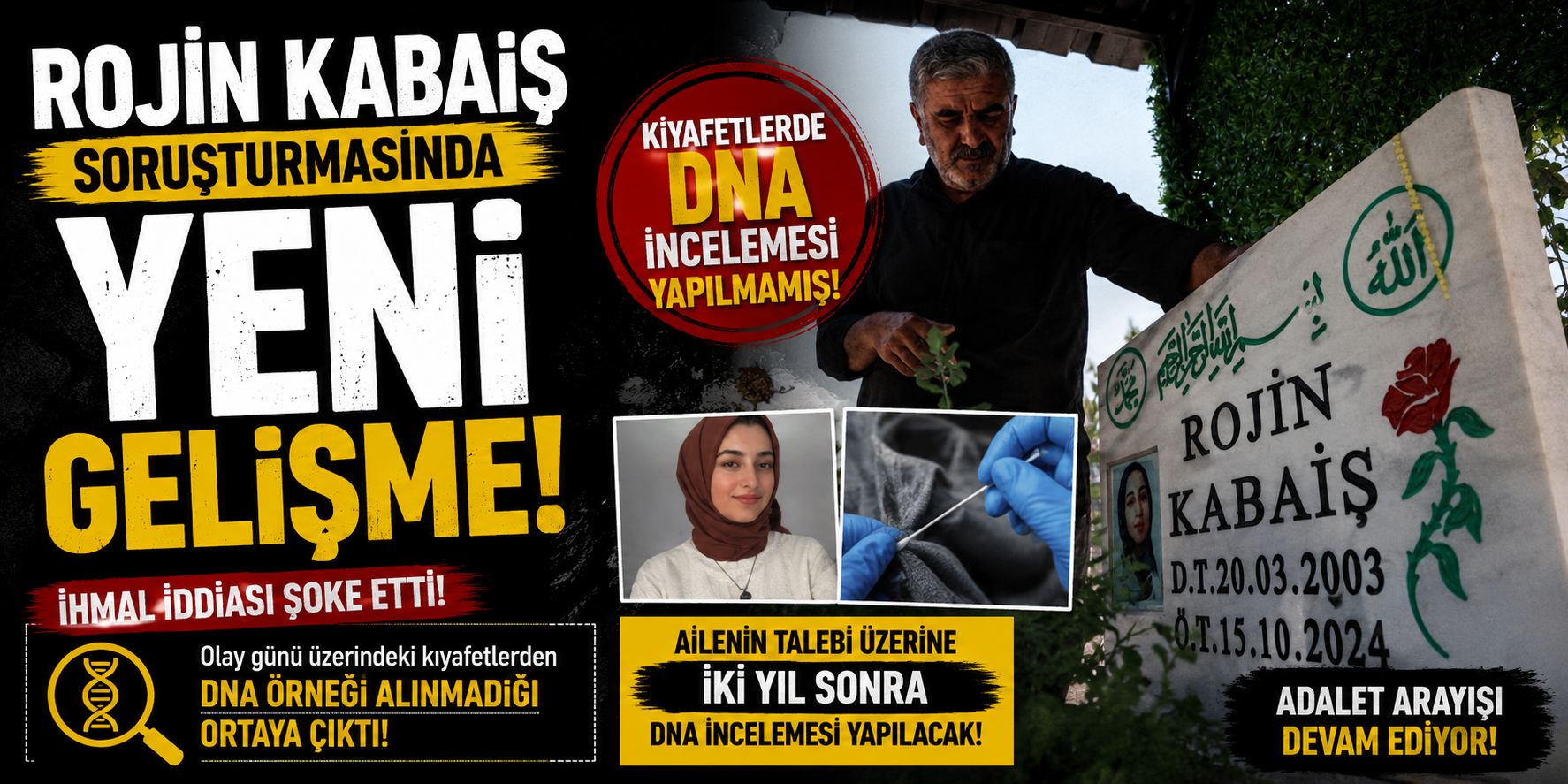 Rojin Kabaiş Soruşturmasında Yeni Gelişme: Kıyafetlerde DNA İncelemesi Yapılmamış