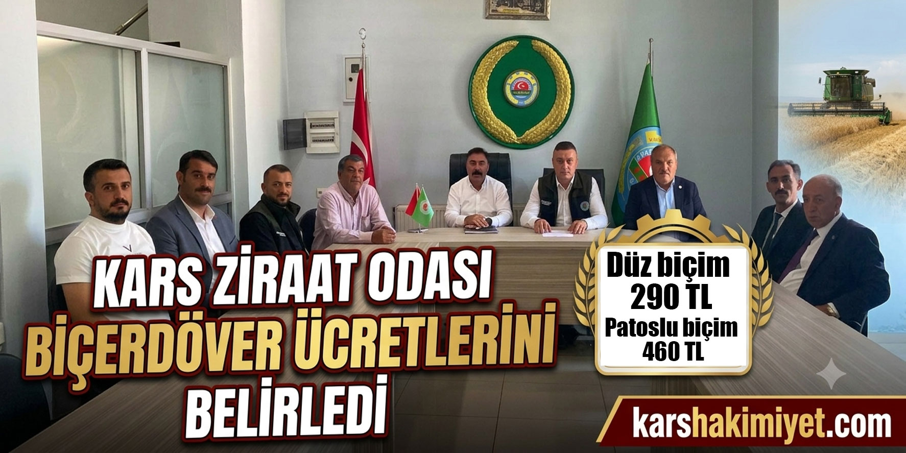 Kars Ziraat Odası biçerdöver ücretlerini belirledi
