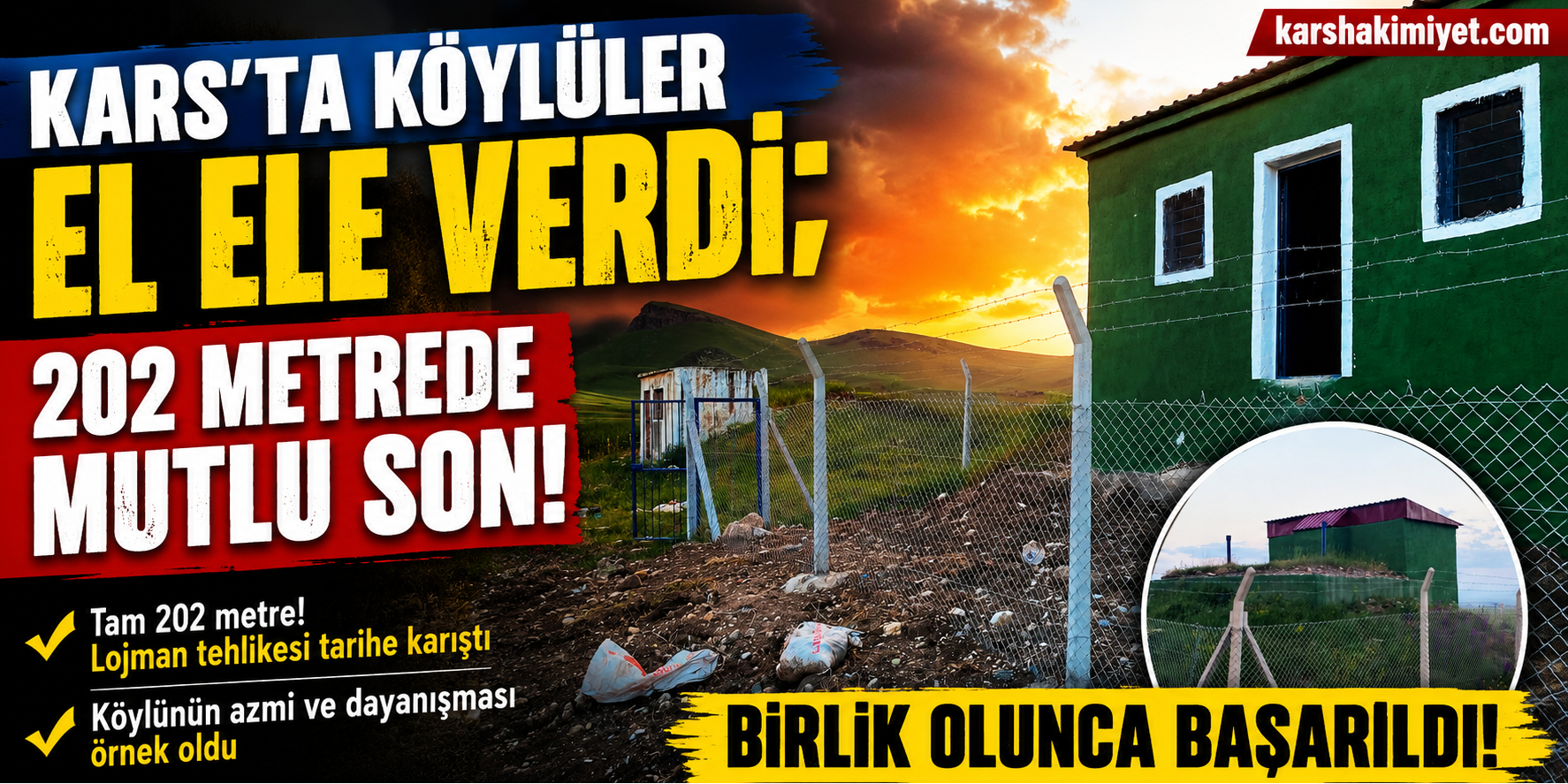 Kars'ta Köylüler El Ele Verdi; 202 Metrede Mutlu Son!