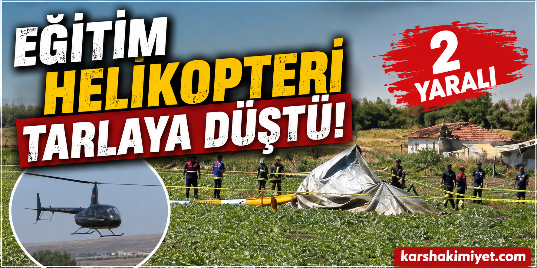 Eğitim Helikopteri Tarlaya Düştü