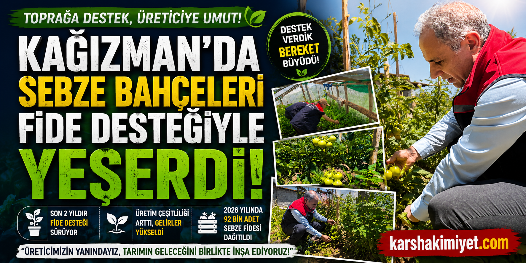 Kağızman'da Sebze Bahçeleri Fide Desteğiyle Yeşerdi