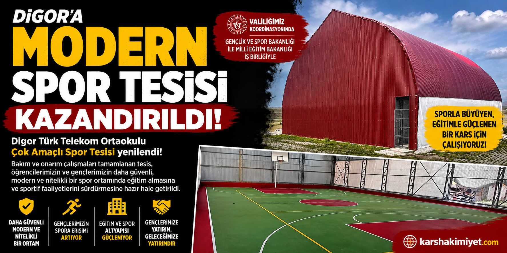 Digor’a Modern Spor Tesisi Kazandırıldı