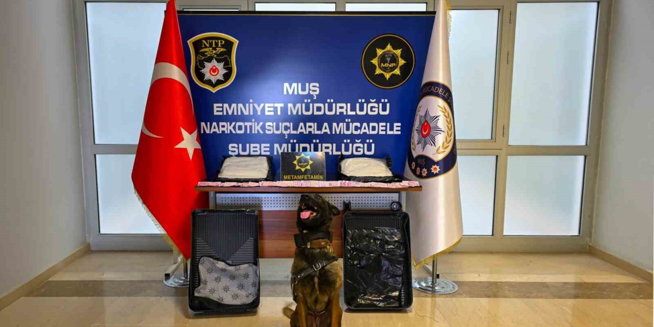 Muş’ta valizde 3 kilo metamfetamin ele geçirildi