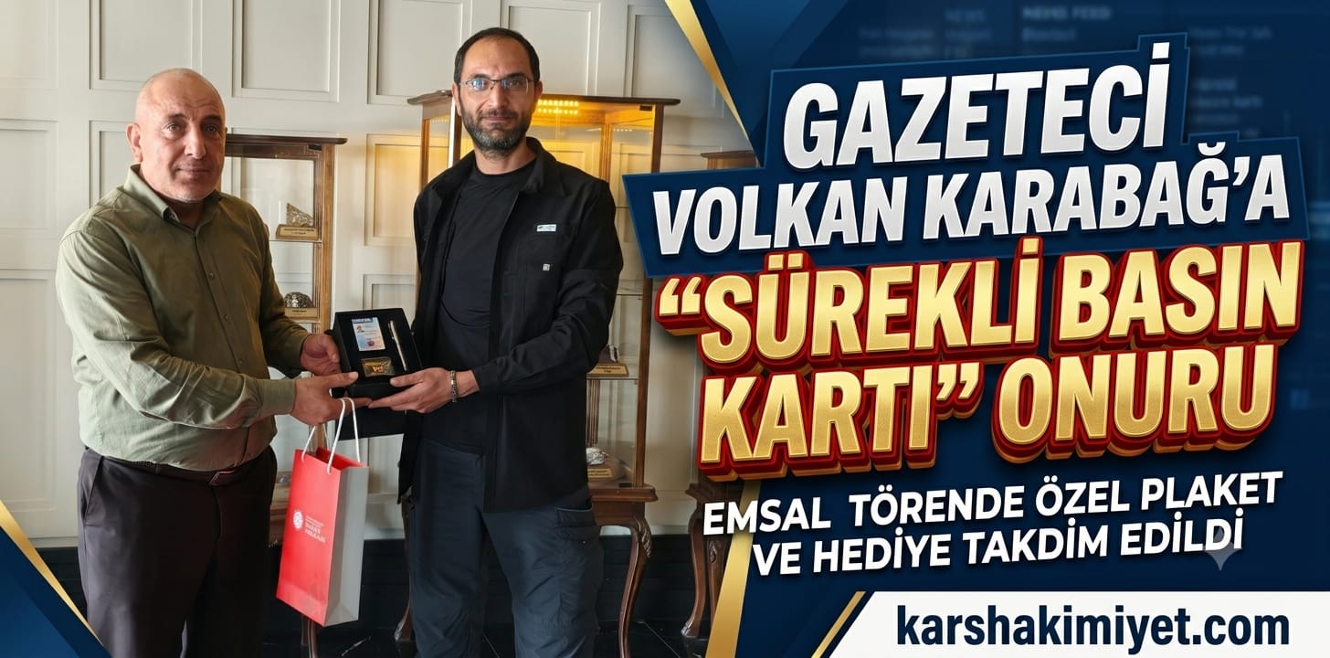 Gazeteci Volkan Karabağ'a "Sürekli Basın Kartı" Onuru