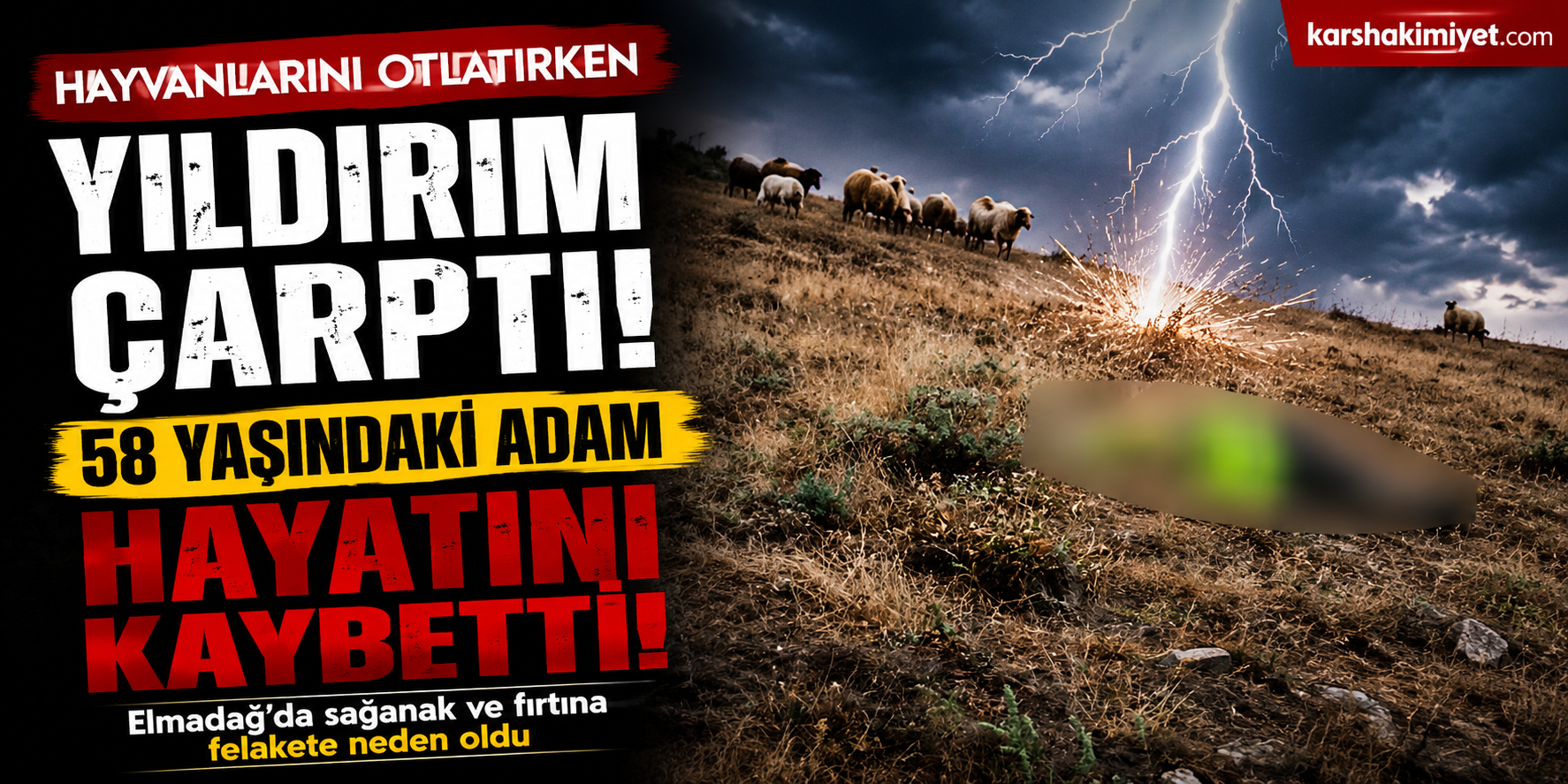 Hayvanlarını Otlatırken Yıldırım Çarptı: 58 Yaşındaki Adam Hayatını Kaybetti