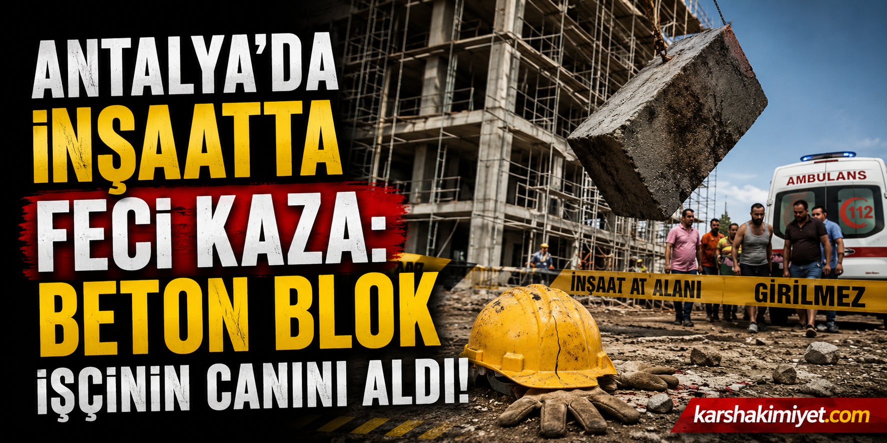 Antalya'da İnşaatta Feci Kaza: Beton Blok İşçinin Canını Aldı